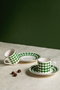 Hermia Peyda Dark Green Juego de tazas de café de porcelana